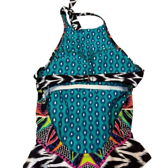RINA TURK AFRICANA HIGH NECK ONE PIECE SWIMSUIT GORGEOUS SIZE 10 - Picture 4 of 8